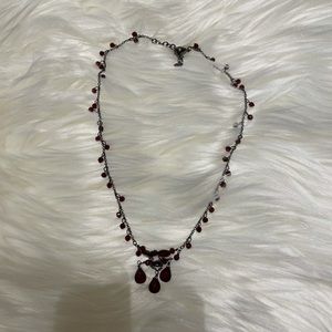 Burgundy beaded necklace